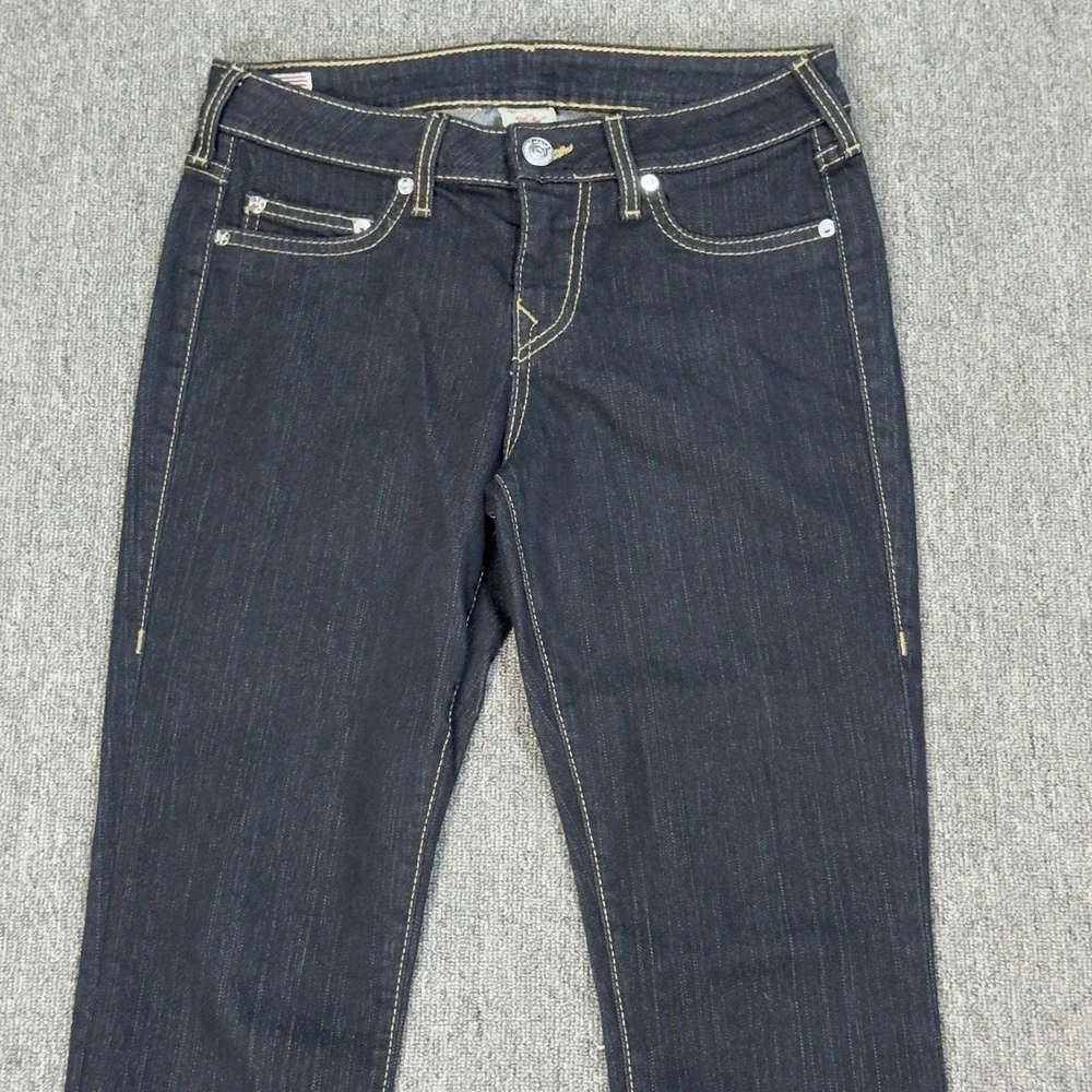 True Religion‎ Women's Jeans Halle Phantom Black USA Flag Skinny Size 28